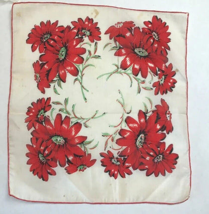 Vintage 7 Item Lot Floral Paisley Ladies Embroidered Edge Handkerchiefs