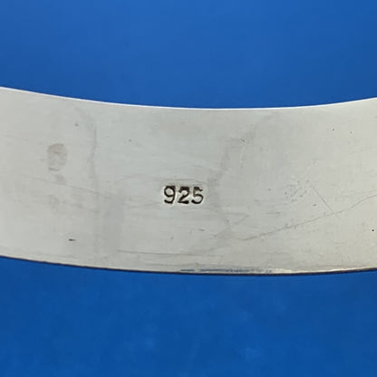 Stunning Sterling Silver 925 Hammered Textured 7" Hinged Cuff Bracelet