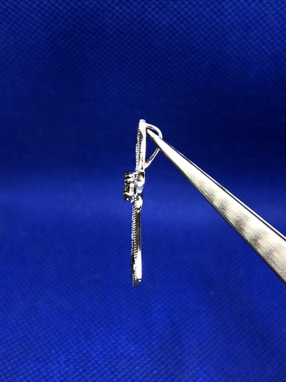 Designer DBI Green White Cubic Zirconia Sterling Silver Cross Statement Pendant