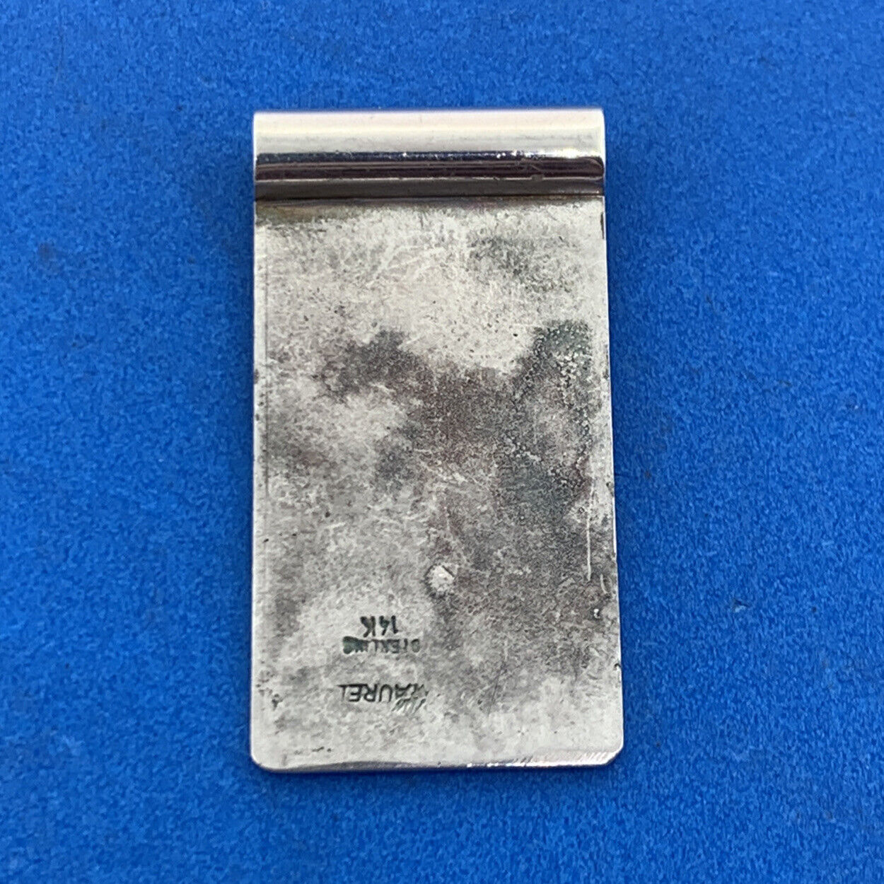 Designer Signed 925 Sterling Silver 14K Yellow Gold Pi Symbol Modernist Pendant