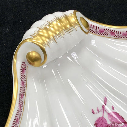 Vintage Herend Hugary Raspberry Chinese Bouquet Apponyi Large Shell Serving Dish