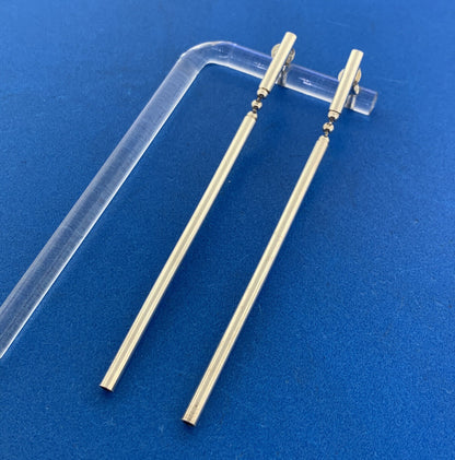 Designer Italy 925 Sterling Silver Modernist Tubular Dangle Statement Earrings