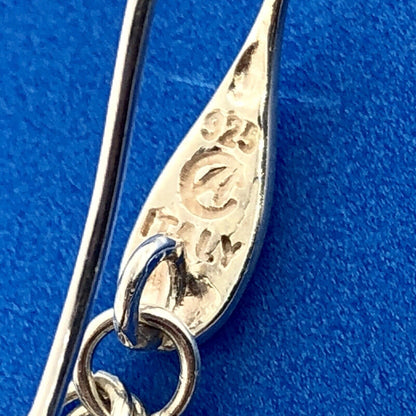 Designer Italy Sterling Silver 925 Smoky Quartz Topaz Modernist Dangle Earrings