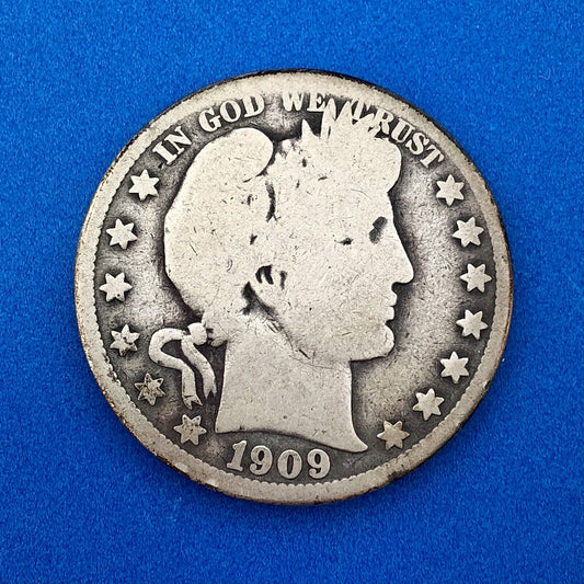 1909 P Silver Barber Half Dollar Better Key Date Philadelphia Coin Rare Scarce