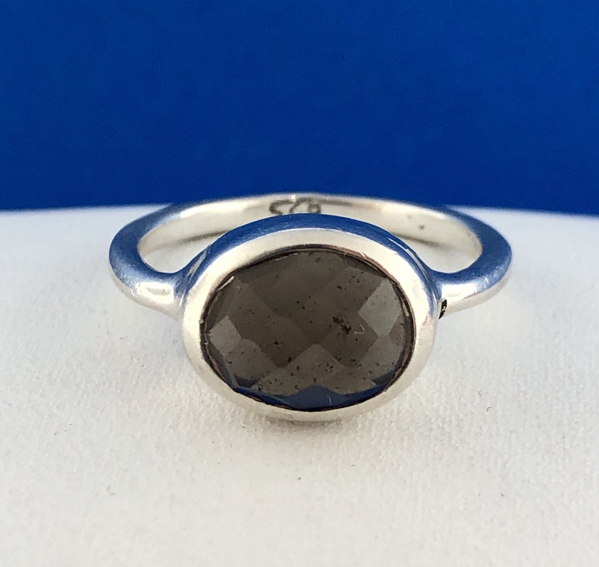 Designer Sterling Silver 925 Oval Smoky Quartz Topaz Fashion Ring