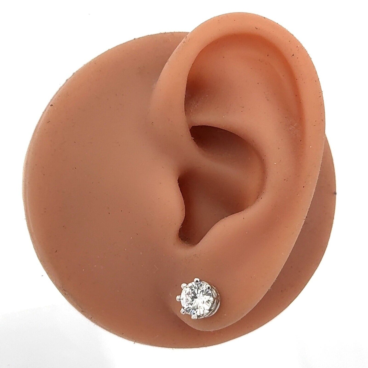 Designer Cubic Zirconia 925 Sterling Silver Round Statement Stud Earrings