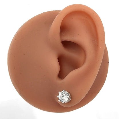 Designer Cubic Zirconia 925 Sterling Silver Round Statement Stud Earrings