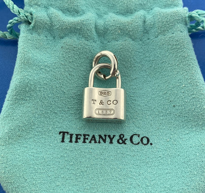 Tiffany & Co 925 Sterling Silver 1837 Collection Signature Padlock Charm Pendant