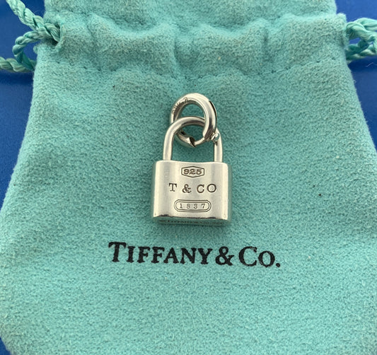 Tiffany & Co 925 Sterling Silver 1837 Collection Signature Padlock Charm Pendant