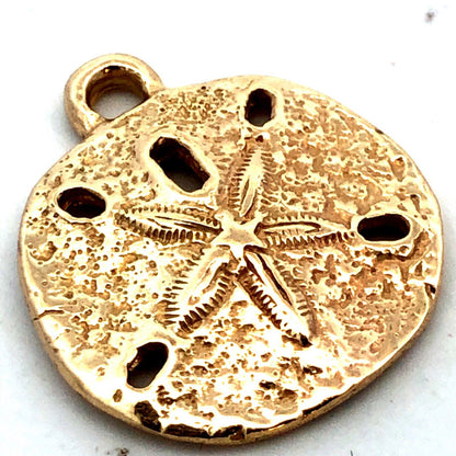 Designer James Avery 14K Yellow Gold Sand Dollar Beach Summer Pendant Charm