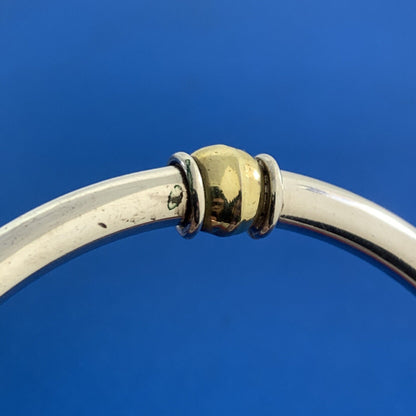 Vintage Taxco 925 Sterling Silver Vermeil Two Tone Ball Station Bangle Bracelet
