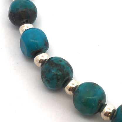 Native American Carolyn Pollack 925 Sterling Silver Turquoise Beaded Necklace
