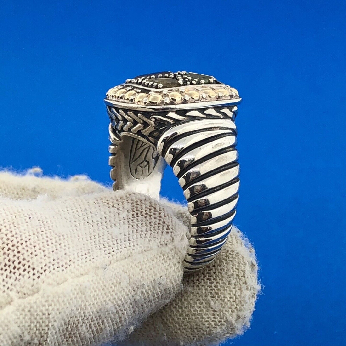 EFFY Sterling Silver 18K Yellow Gold Multi Gemstone Mosaic Balissima Dome Ring