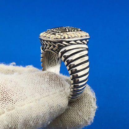 EFFY Sterling Silver 18K Yellow Gold Multi Gemstone Mosaic Balissima Dome Ring