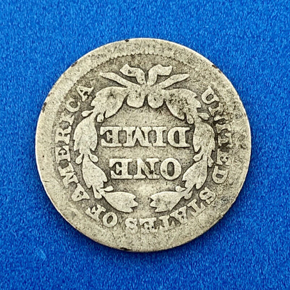1854 P Seated Liberty Silver Dime 10c Better Key Philadelphia Mint Coin