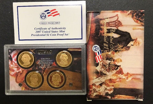 2007 S U.S. Mint Presidential 1$ Dollar Coin Proof Set Complete With Box/COA