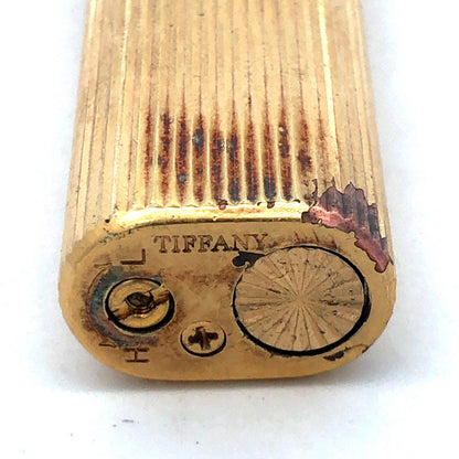 Tiffany & Co Gold Tone Mid Century Ribbed Briquet Slim Butane Lighter