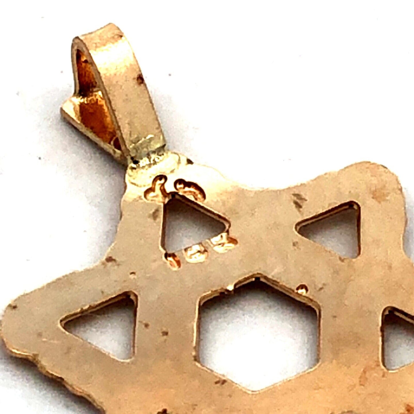 Designer 18K Yellow Gold Star of David Jewish Pendant