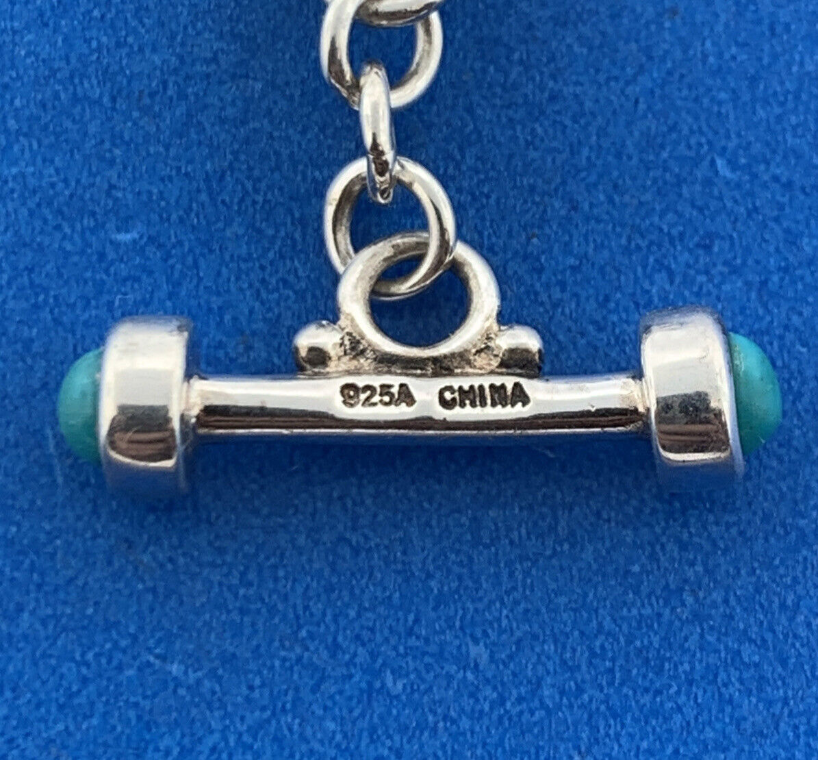 Designer 925 Sterling Silver Oval Turquoise Trio Statement Toggle Bracelet