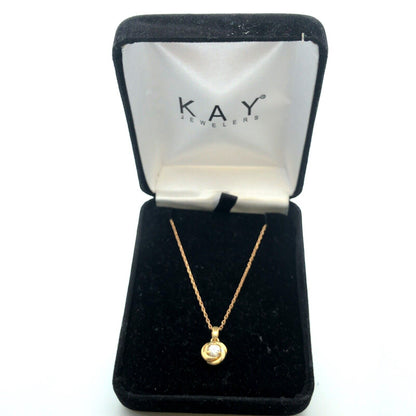 Kay Jewelers IKS 10K Yellow Gold Round Diamond Solitaire Pendant Necklace
