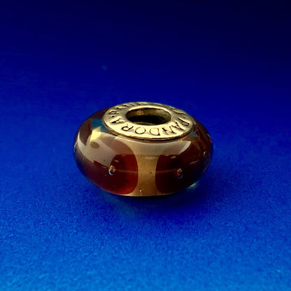 Authentic Pandora 14K Yellow Gold Murano Mystic Bead Retired Charm 750402