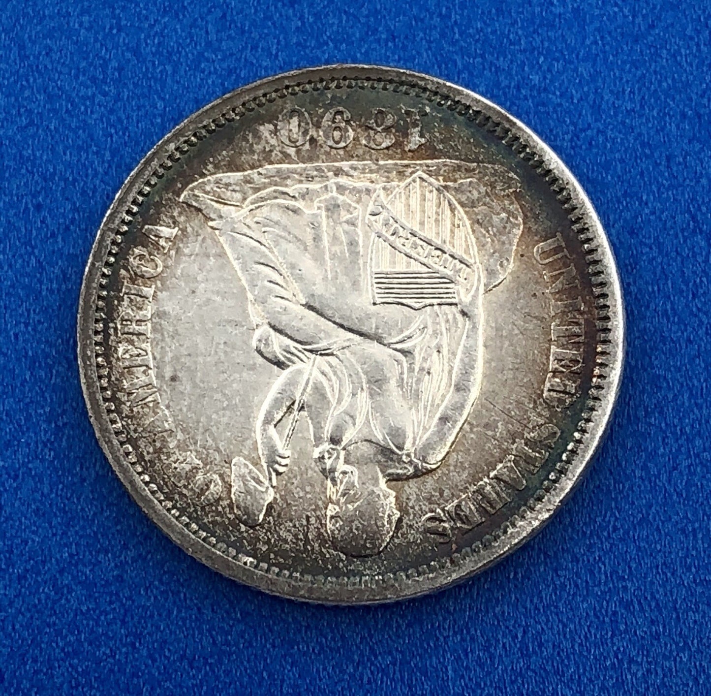 1890 P Silver Seated Liberty Dime Better Key New Orleans Coin Sunset Tone AU DET