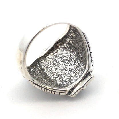 Native American 925 Sterling Silver Pink Jasper Heart Chakra Chunky Ring