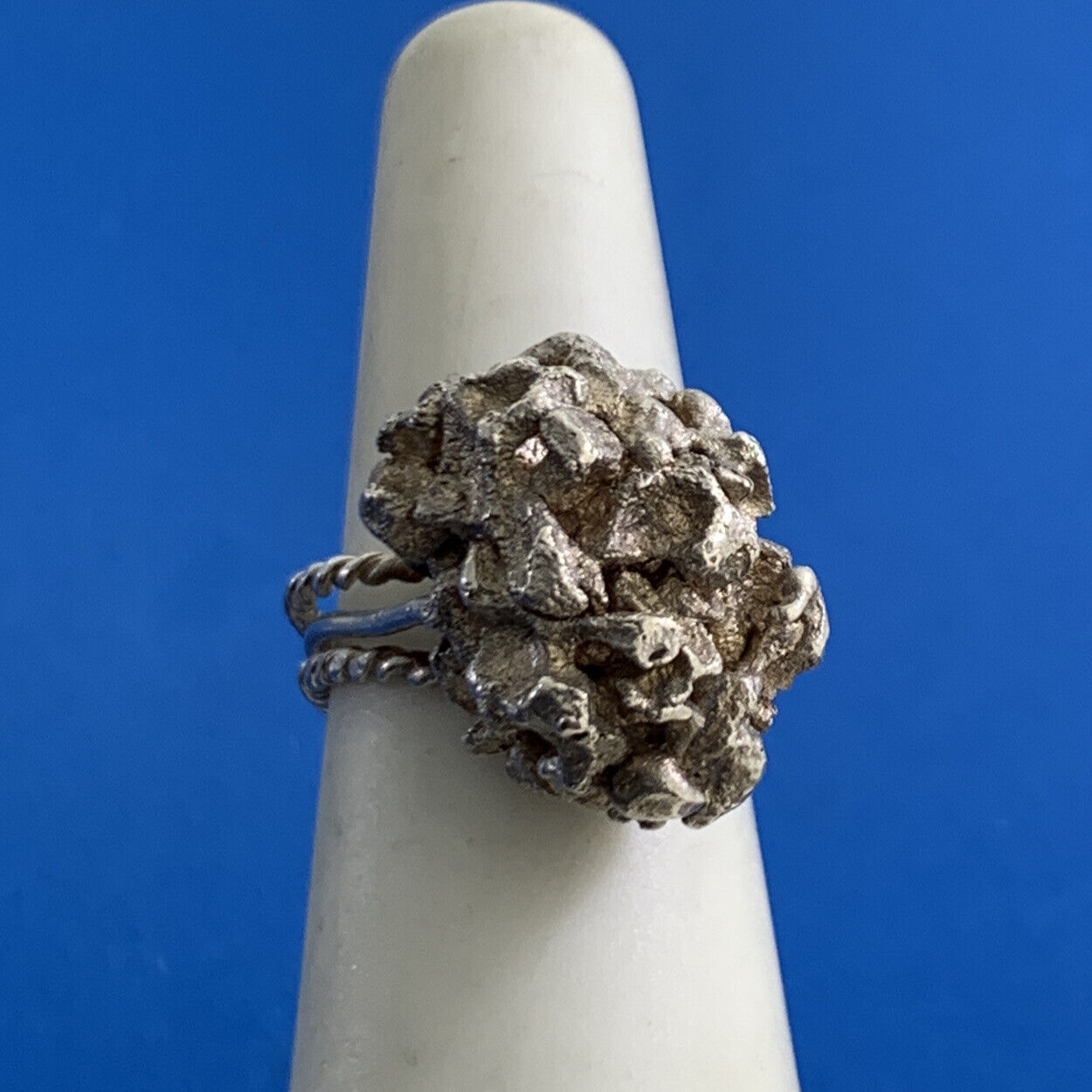 Artisan 925 Sterling Silver Artisan Nugget Free Form Size 6 Ring