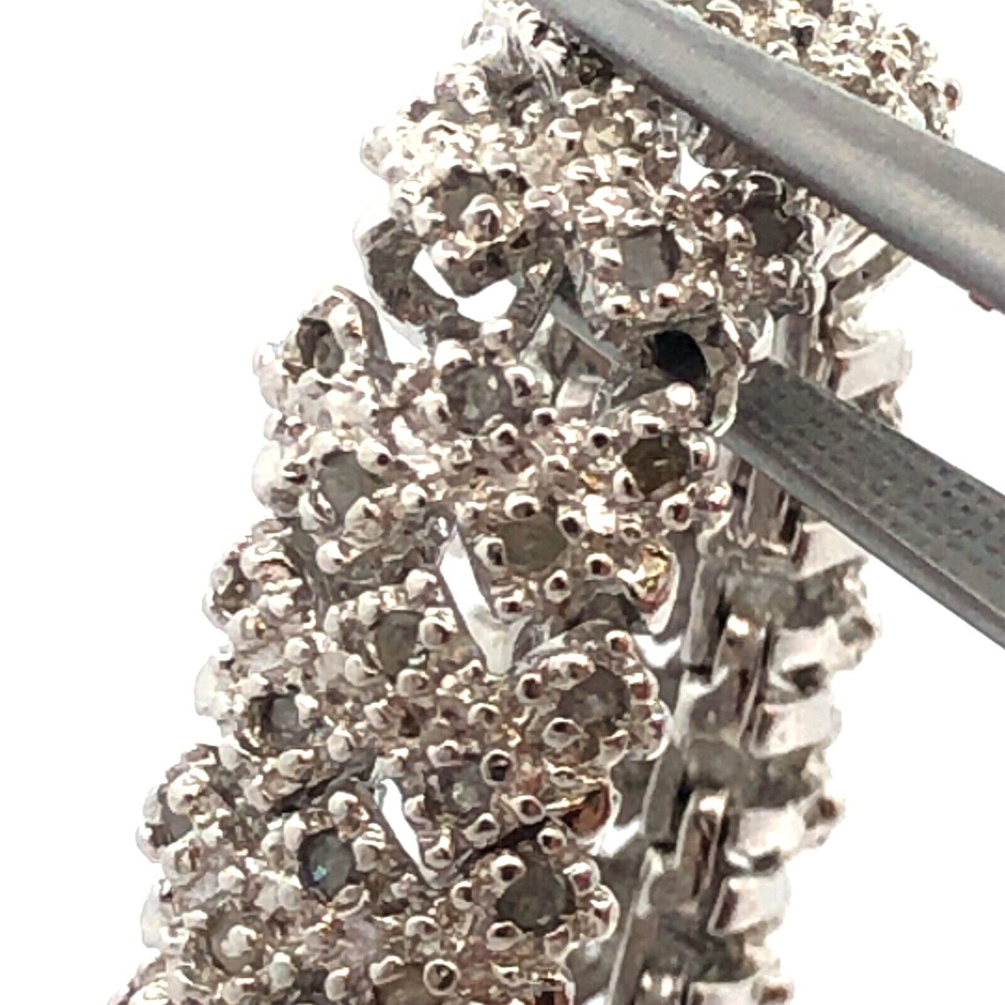 Designer DBJ 925 Sterling Silver Round Diamond Cluster Tennis Bracelet