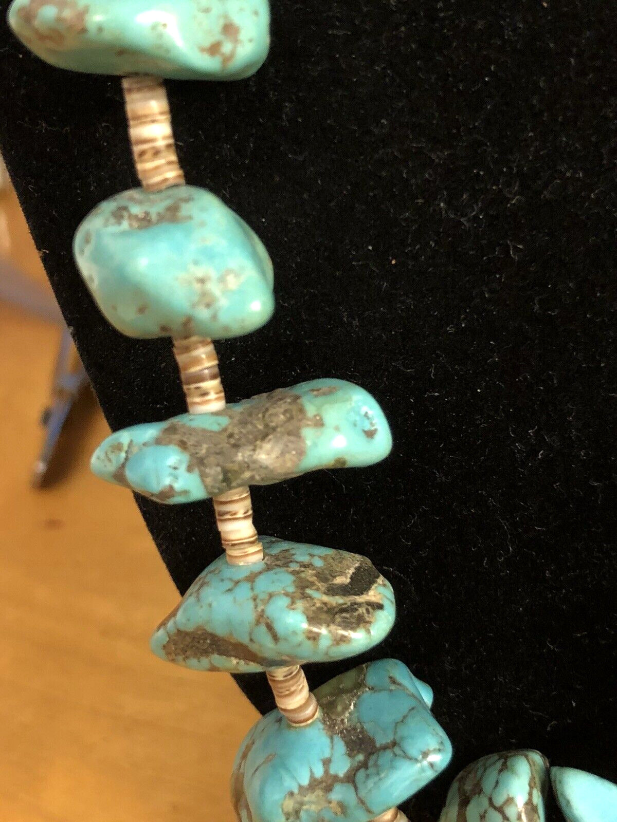 Vintage Artisan Natural Turquoise Chunky Beads Agate Bead Statement Necklace