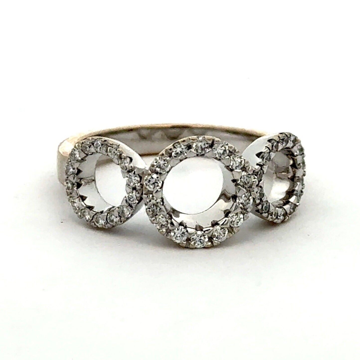 Roberto Coin 18K White Gold Pave Diamond Infinity Circle  Ring