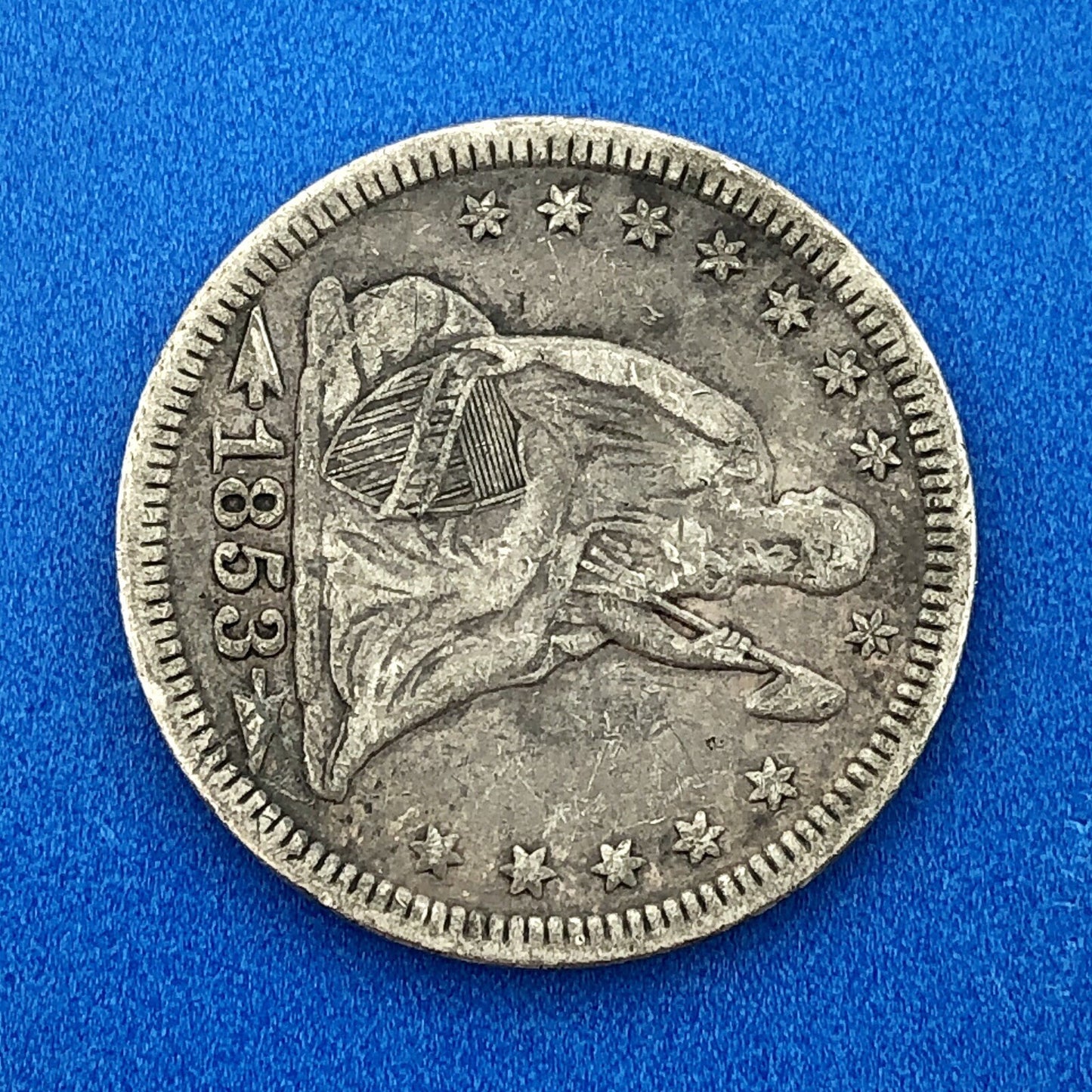 1853 P Seated Liberty Silver Quarter Dollar 25c Type 2 Better One Year Type Coin