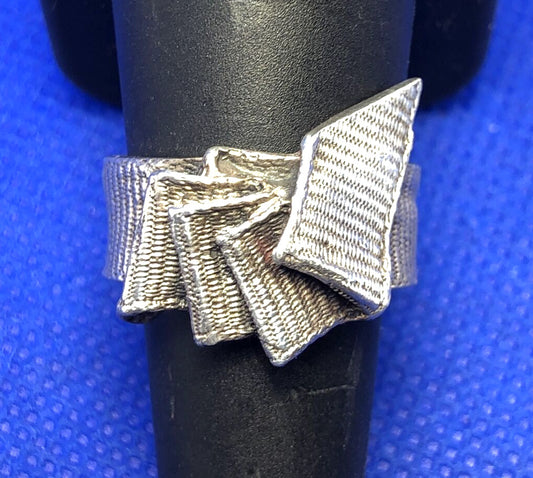Designer Mignon Faget 925 Sterling Silver Knots And Bows Collection Banner Ring