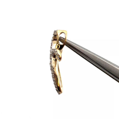 Designer 10K Yellow Gold Diamond Modernist Infinity Cross Communion Pendant