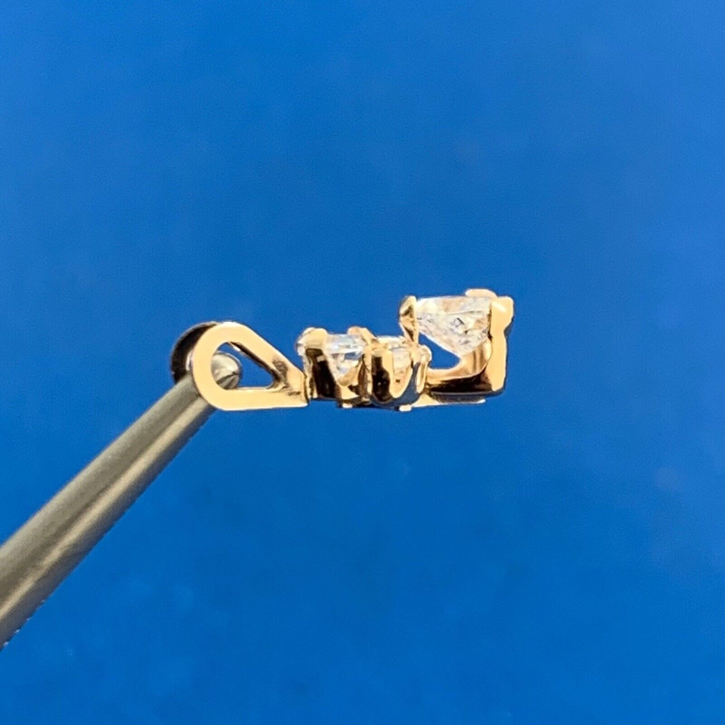 Designer Jacmel Mauritius JCM 14K Yellow Gold Cubic Zirconia Angel Charm Pendant