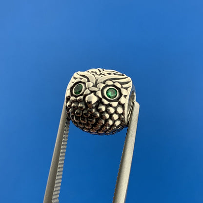 Authentic PANDORA 925 Sterling Silver Green CZ Wise Owl Bracelet Charm 791211CZN