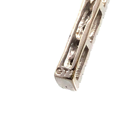 Designer 10K White Gold Round Diamond Cross Catholic Christian Pendant