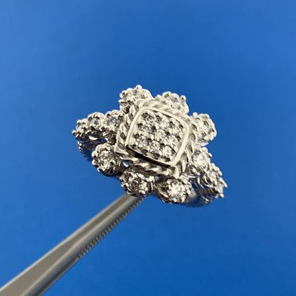 Judith Ripka Sterling Silver 925 CZ Diamonique Heirloom Statement Ring