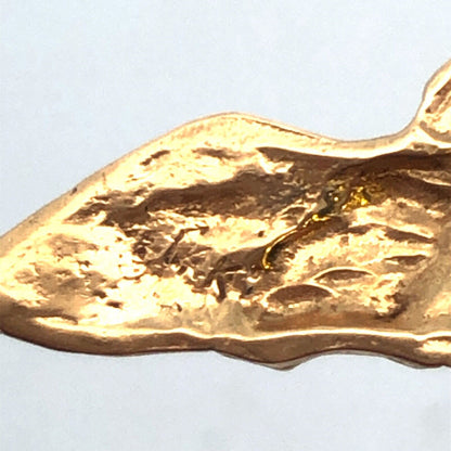 14K Yellow Gold Textured Buck Stag Male Deer Animal Hunter's Pendant