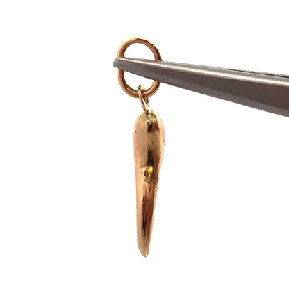 Estate 14K Yellow Gold Italian Horn Prosperity Good Luck Charm Pendant