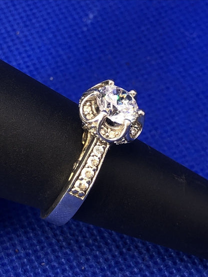 Designer Verragi 925 Sterling Silver Round Cubic Zirconia Engagement Ring