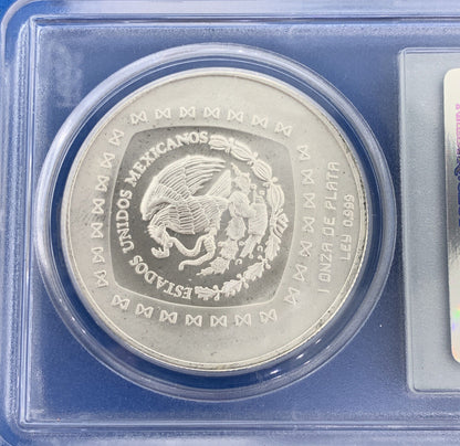 1996 Mo Mexico City 5 Peso 1 oz Silver Hombre Jaguar PCGS MS68 Mexico Coin