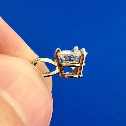 14K White Gold Round Diamond Solitaire Bridal Birthday Anniversary Pendant