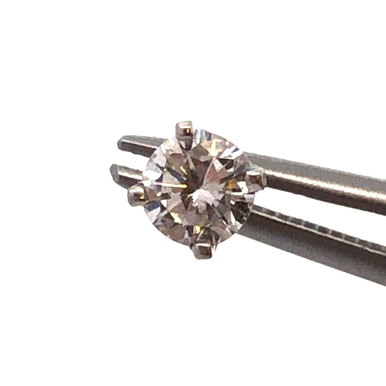 Classic 14K White Gold Round Diamond Stud Earrings