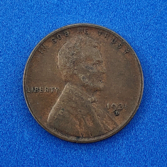 1931 D Lincoln Cent Wheat Ears Reverse Key Rare 1c Cent Penny Denver Coin