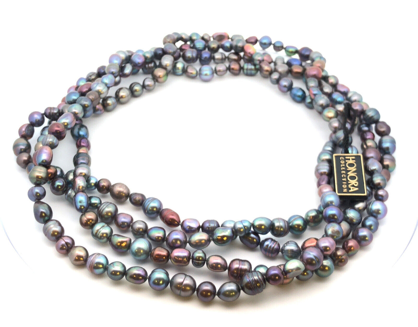 Honora Collection Iridescent Peacock Baroque Pearl 79" Statement Necklace NWT