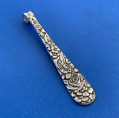 Vintage Kirk & Sons 925 Sterling Silver Repousse Pattern Spoon Pendant