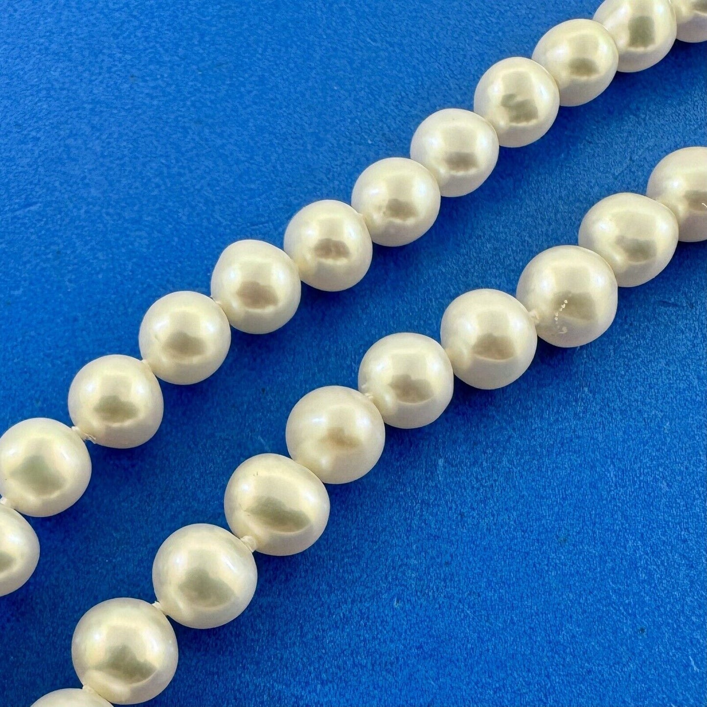 Designer 14K Yellow Gold Hand Knotted Pearl Bead Necklace