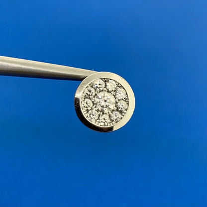 Designer 14K White Gold Diamond Cluster Slide Pendant