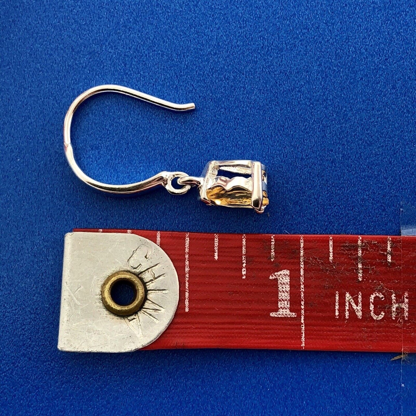 Designer Sterling Silver Citrine November Anniversary Occasion Dangle Earrings